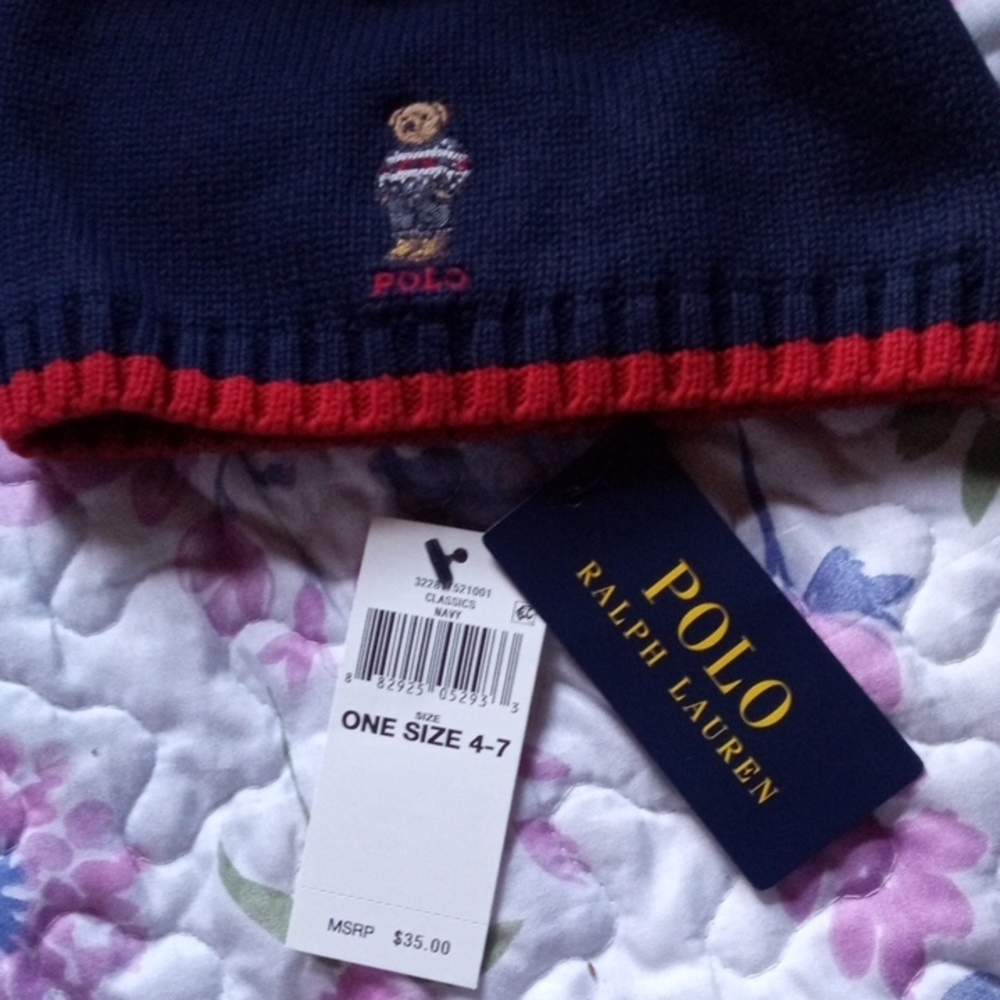 Polo by Ralph Lauren Kids' Navy and Red Beanie